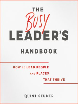 cover image of The Busy Leader's Handbook